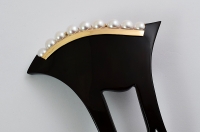 H-0061　本鼈甲黒甲・本真珠簪・K18（中）