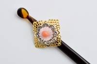 H-0170　金属透かし本鼈甲一本差