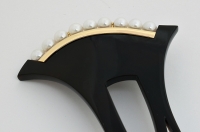 H-0334　本鼈甲黒甲・本真珠簪・K18（小）