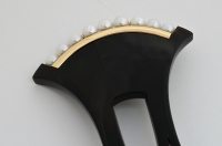 H-0335　本鼈甲黒甲・本真珠簪・K18（小）